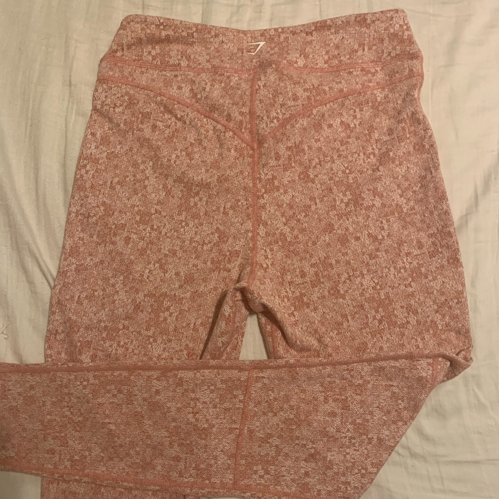 Gymshark Fleur Texture Leggings - Brick Red